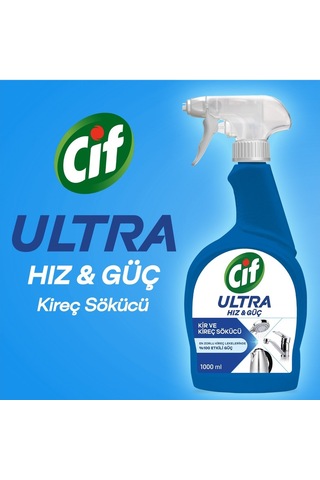 Cif Ultra Hız Güç Kireç Sökücü Sprey Leke ve Kir Çıkarıcı 3 x 1 L