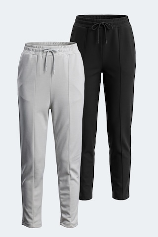 Slazenger Korbın 2 Li Set Kadın Cepli Eşofman Altı Siyah -taş Gri