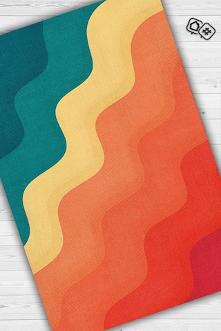 Homshtag Güneş Ve Deniz, Yaz Temalı İnce Mutfak Halısı Çok Renkli