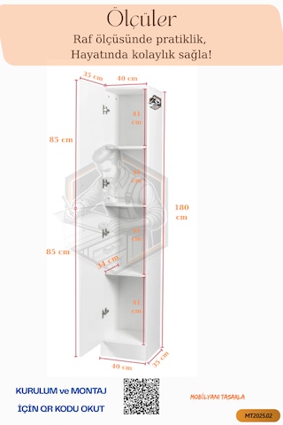 Tamamı Mdf Modern 2 Kapaklı Içi Raflı Çok Amaçlı Dolap