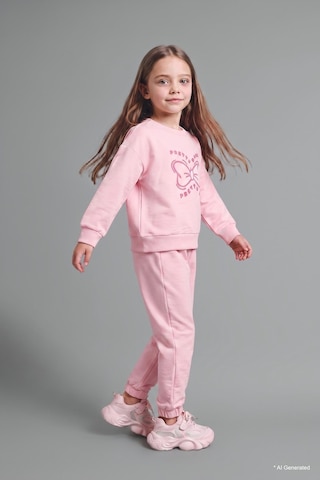 Defacto %100 Pamuk Baskılı Sweatshirt Üst Lastikli Paça Alt 2li Takım Kız Bebek I4475a526aupn167 Pembe-pn167
