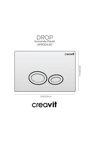 Creavit Drop Parlak Krom Kaplama Kumanda Paneli GP2004.00 Krom - Parlak