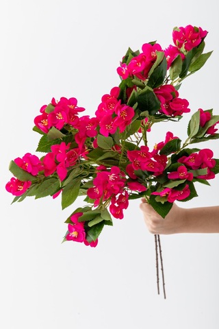 Yapay Lux Menekşe Dalı Fuşya 80 Cm 5 Yaprak Fuşya