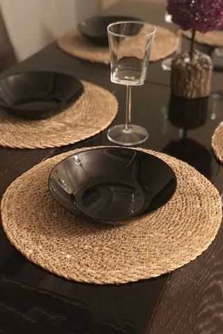 Tilbe Home 6lı Bambu Rattan El Yapımı Amerikan Servis Hasır Supla Masa Sofra Düzenleyici Tabak Altlı Çok Renkli