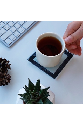 Decorita Cam Bardak Altlığı U Harfli Tasarım 4'lü Takım 10 x 10 CM Çok Renkli