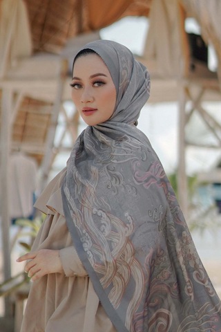 Buttonscarves Wave Saten Şal - Stormy Gri