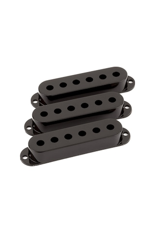 Fender Pickup Covers Stratocaster Black Plastic Set Of 3 Black 3'