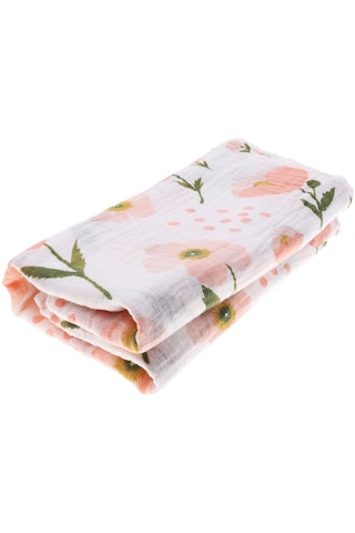 Dolıty Yumuşak Muslin Bebek Kundaklama Battaniye Çiçek Çiçek Çok Renkli