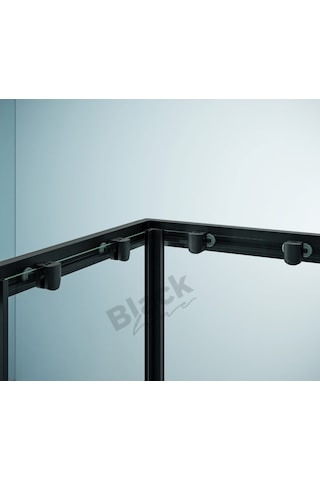 Blackline Siyah Köşe Duşakabin Şeffaf Cam H:185 Siyah