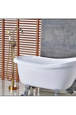 İsaoğlu Yapı Küvet Bataryası Gold Küvet Armatürü Premium Batarya Jakuzi Küvet Uyumlu Yerden Gold