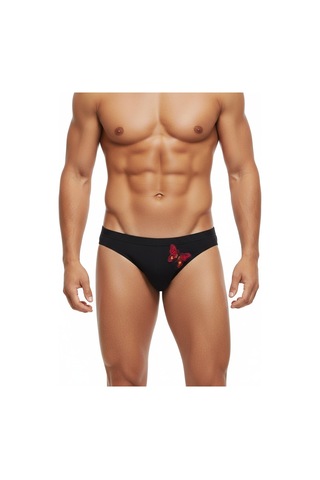 Bonbon Erkek Kırmızı Kelebek Nakışlı Siyah Renk String Külot Bb2291