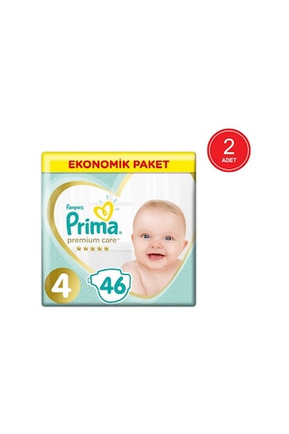 Prima Bebek Bezi Premium Care 4 Beden Ekonomik Paket 2 x 46 92 Adet 2'li
