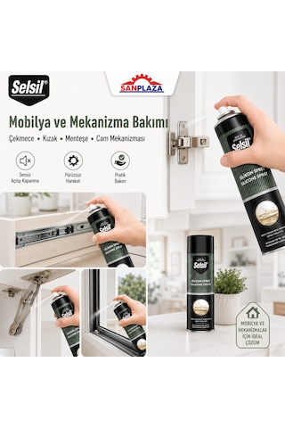 Selsil Silikon Sprey 500 Ml Şeffaf Yağlayıcı Su İtici Ve Ses Önleyici Bakım Spreyi 24 Adet