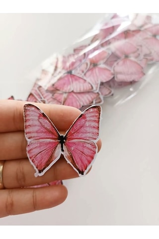 Kelebek Buketi İçin Parlak Kalın 220gr Fotoğraf Kağıdı Pembe