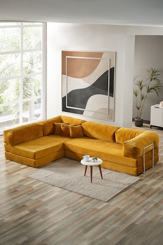 Legom Petek Aktivite Koltuğu Yatak Olabilen Çok Amaçlı Kanepe L Koltuk Hardal Hardal