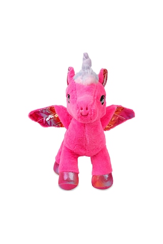 Oyuncak Peluş Kanatlı Unicorn 30 Cm - Uyku Ve Oyun Arkadaşı Peluş Oyuncak - Fuşya Pembe Renkli