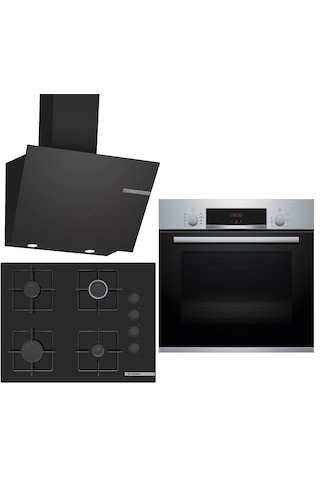 Bosch HBF534ES3T - POP7C6P30O - DWK66PJ60T Siyah Ankastre Set