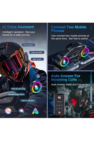 Y13 Motor Kask Kulaklık Rgb Modlu Radyolu Motosiklet Kulaklı Tdrtr