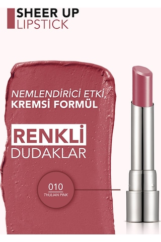 Flormar Nemlendirici Parlak Ruj (PUSLU PEMBE) - Sheer Up Sls. - 010 Thulian Pink - 8682536012089