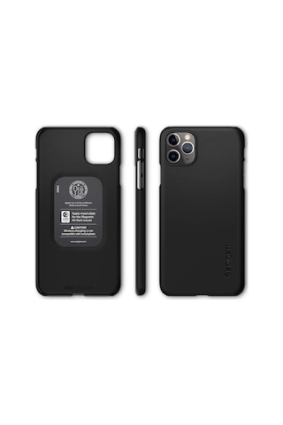 Spigen İphone 11 Pro Max İle Uyumlu Kılıf Thin Fit Black Siyah