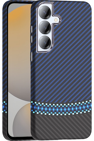 Toyigoo Galaxy Uyumlu S25 Kılıf M-safe Şarj Özellikli Karbon Fiber Görünümlü Gros Kapak - D Desert Titanyum