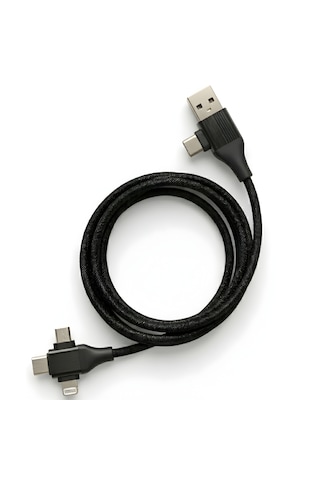 6026 Usb Type c Lightning Micro 5 İn 1 Çoklu Apple Uyumlu iPhone Samsung İçin Hızlı Şarj Kablosu 1m