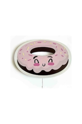 Çocuk Odası Bebek Odası Led Işıklı  Donut Baskılı Mdf Duvar Süsü