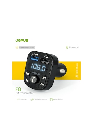 JOPUS F8 Bluetooth Araç Kiti Fm Transmitter