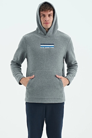 Tommy Life Erkek Kapşonlu Sweat Antrasit Art-88301 Antrasit