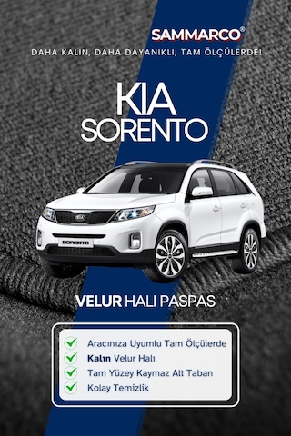 Kia Sorento 2009 Halı Paspas Velur Paspas Kumaş Paspas Oto Paspas
