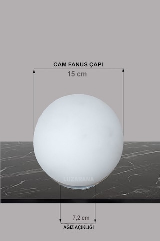 Luzarana Luzarana Avize-sarkıt-lambader 15cm Cam Fanus Beyaz Renk Beyaz