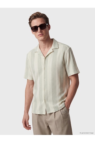 Lcw Vision Petrol Regular Fit Desenli Erkek Gömlek