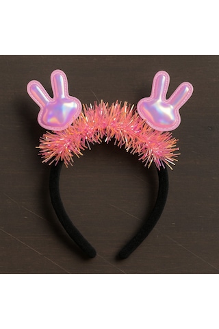 Kpop Kore Style Yılbaşı Yeni Yıl Parıltılı Çocuk Tavşan Kulaklı Taç Parti Işıltılı Kız Aksesuarı