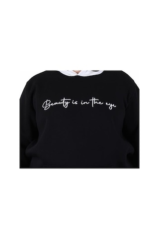 Starbattal Büyük Beden Kapüşonlu 3ip Sweat Beauty 25714 Sıyah Siyah