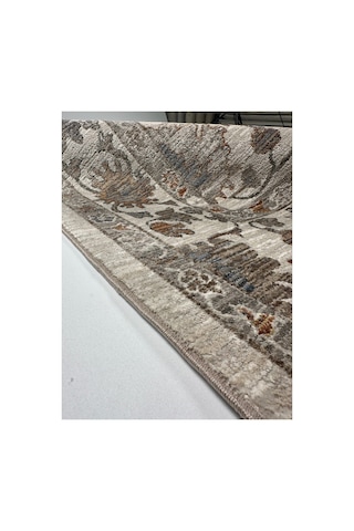 Dinarsu Leon Serisi Etnik Desenli Salon Oturma Odası Halısı Hav Toz Vermez Dokuma Taban 91048-110 Krem