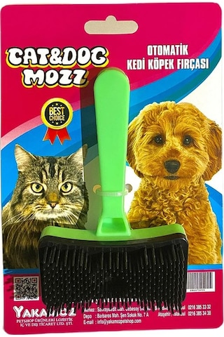 Cat&Dogmozz Otomatik Tek Tuşla Temizlenebilen Kedi Köpek Fırçası Çok Renkli