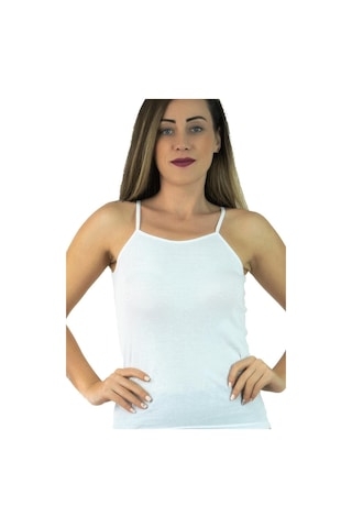Seher Yıldızı 6 Adet Ribana Ip Askılı Kadın Atlet Beyaz