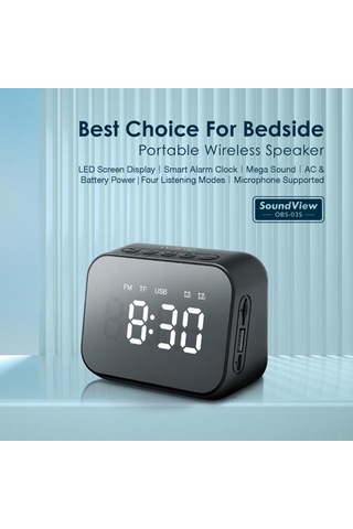 Geeksen Soundview 3-in-1: Hoparlör, Akıllı Alarm Ve Müzik Sistemi - Fm, Usb, Hafıza Kartı Desteği İle Taşınabilir Ses Zevki