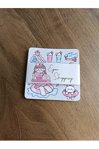 Kawaii Kız Sticker Set Pembe