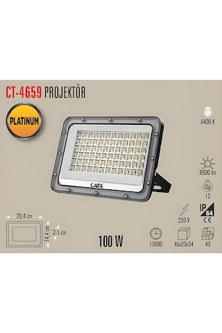Cata CT-4662 150W Slim Led Projektör 6400K Beyaz Işık