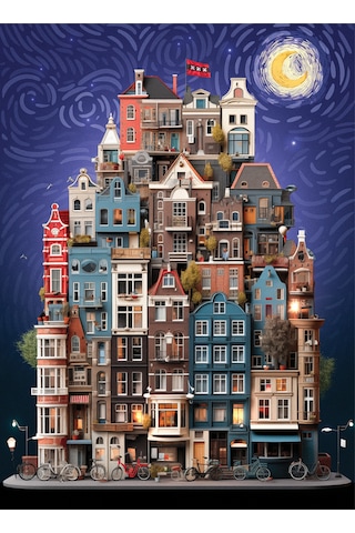 Anatolian 1000 Parçalık Puzzle - Amsterdam Starry Night 1183