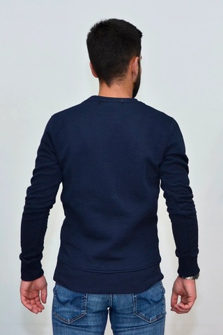 Superfly 20179 Sıfır Yaka Erkek Sweat Lacivert 2017905 Siyah