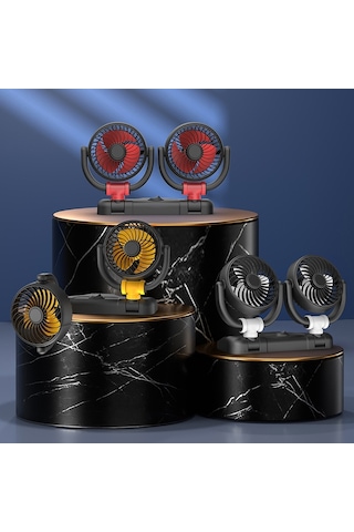 Suıtu Araba Katlanabilir Soğutma Fanı Otomobil Yaz Sıcaklığı Azaltma Fanı, Model: Çift 24v Çakmak Enerjili