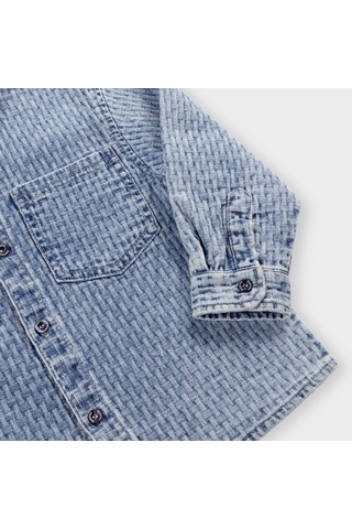 Panço Erkek Çocuk Düğmeli Denim Gömlek Mavi 2411Bb06002-4042 001