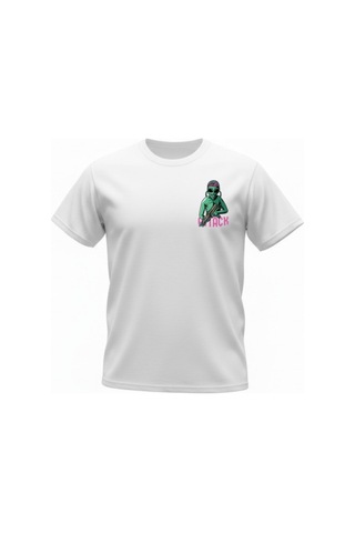Urbantrendstore Unisex Uzaylı Saldırı Attack Oversize Fit Rahat Geniş Salaş T-shirt Günlük Tişört Beyaz