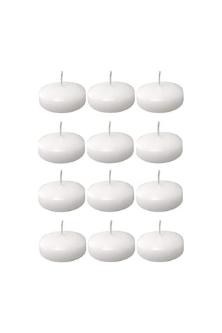 Float Beyaz 24 Adet Yüzen Mum 4 Saat Yanan Tea Light Mum Kokusuz Terapi Mumu