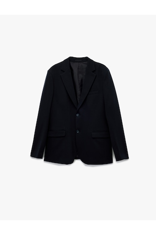 Koton Pike Kumaş Uzun Kollu Kapaklı Cep Detaylı Düğmeli Slim Fit Mono Yaka Blazer Ceket Lacivert 6wam50007hk Lacivert