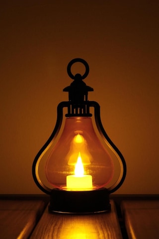 Led Mum Vintage Retro Gaz Lambası Tipi Pilli Dumansız Alevli Dekoratif Yapay Mum Işıldak El Lambası