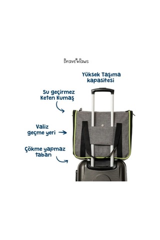 Brave Paws Sp Kedi Köpek Taşıma Çantası Kare Model Yırtılmaz Plastik Fileli Siyah