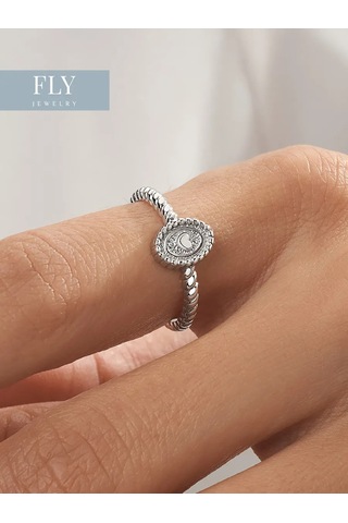 Fly Jewelry 925 Ayar Gümüş Yüzük 256690444 Gri